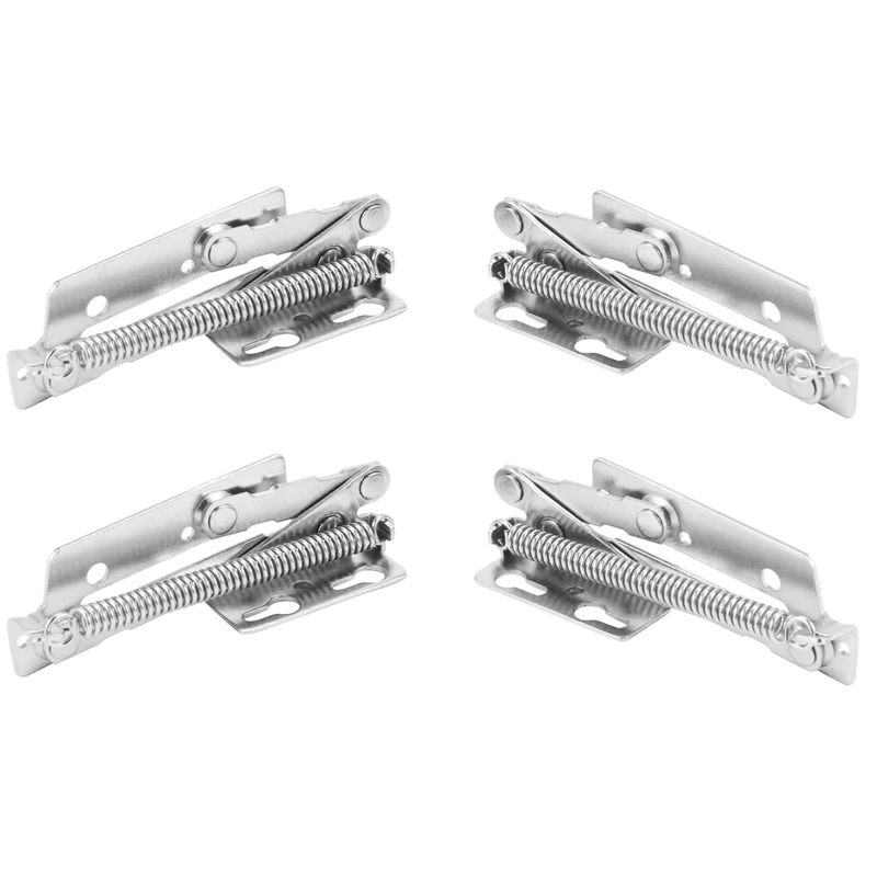 

4X 80 Degree Sprung Hinges Cabinet Door Lift Up Stay Flap Top Support Cupboard Kitchen