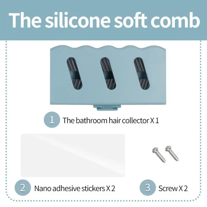 

Wall-mounted Hair Suction Device White Anti-slip Reusable Soft And Comfortable Removable Bathroom Supplies Catcher Silicone
