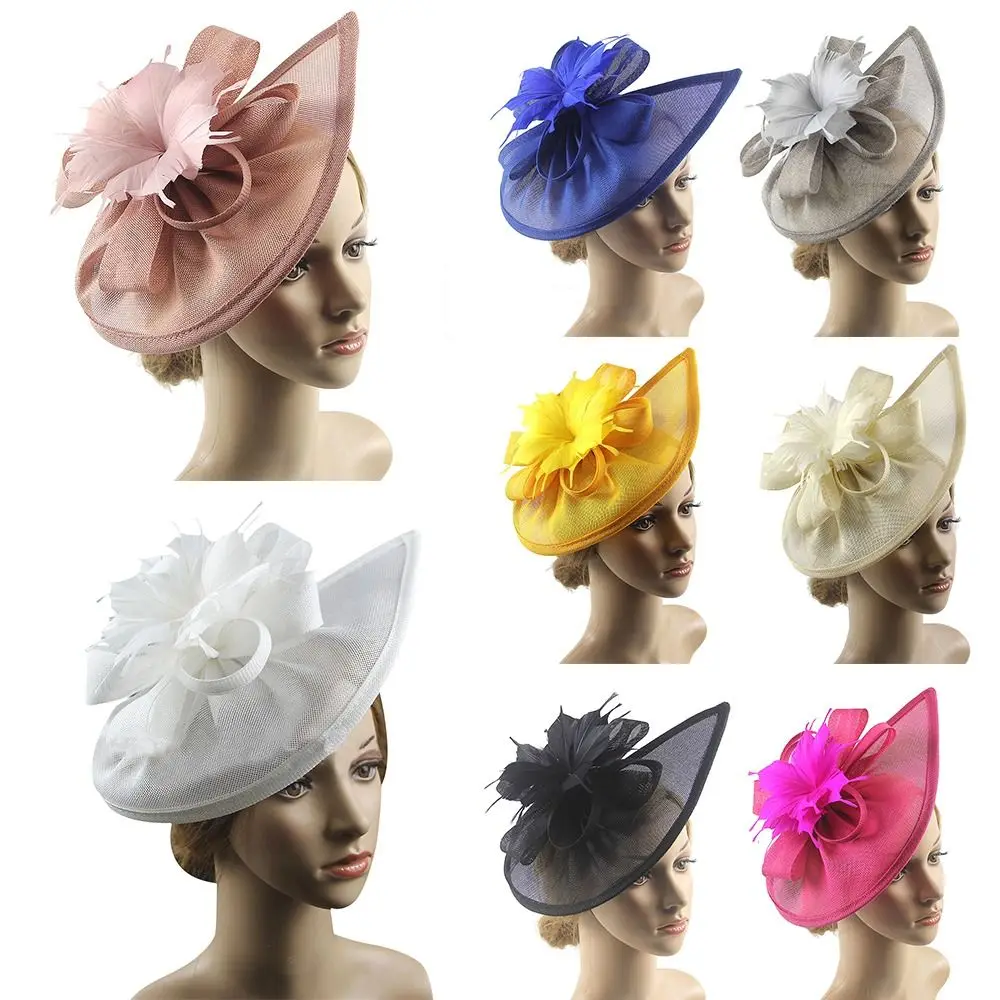 

Fashion Veil Wedding Hat Lady Hair Clip Party Headwear Feather Headwear Flower Headband