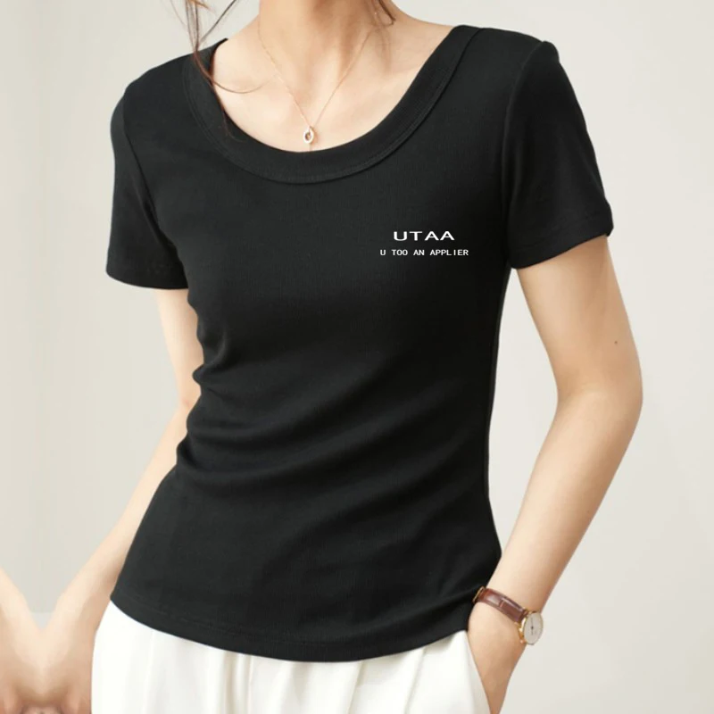 Golf T-shirt Women's Fashion Summer Cotton Golf Top Brand Logo UTAA Golf Short Sleeve Fashion Street Golf Apparel