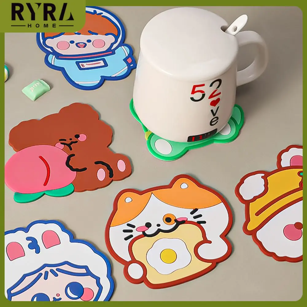 

Thickened Cup Mate Anti-slip Silicone Coasters Non-stick Heat Resistant Drink Coasters Coasters