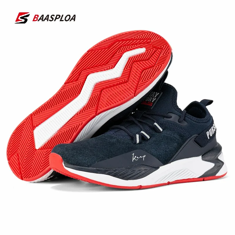 Men Running Shoes Non-slip Shock Absorption Lightweight Tennis Shoes Waterproof Male Casual Shoes Baasploa 2021 New Arriavl