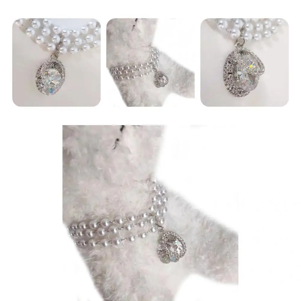 

Good Skin Affinity Attractive Medium Dog Cat Sparkling Necklace with Pendant for Photography