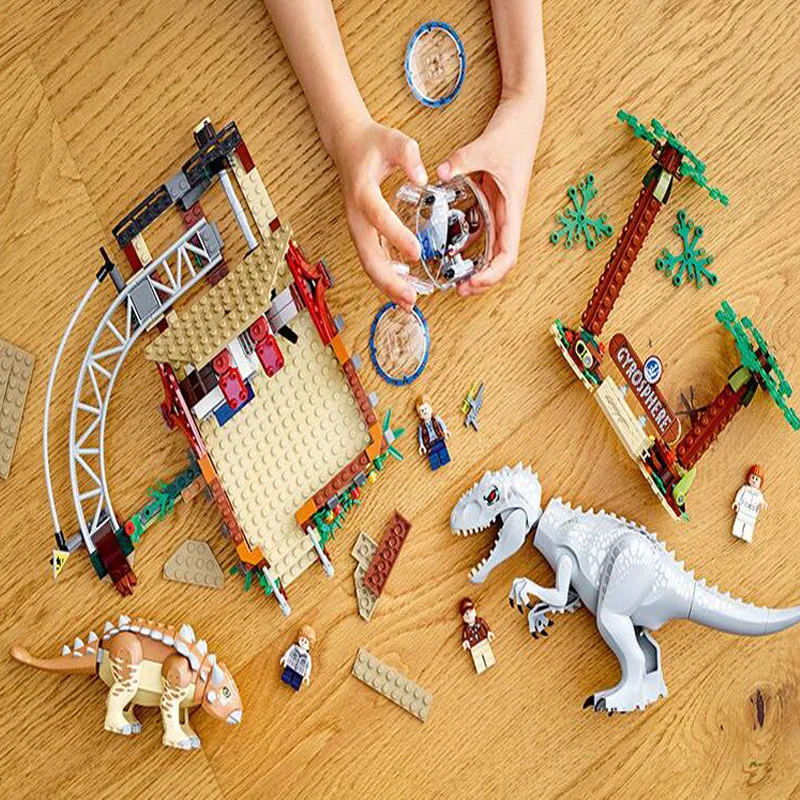 

Модель Indominous Rex Vs Ankylosaurus, набор строительных блоков, мир Юрского периода, развивающая игрушка для мальчиков, Moc75941, рождественские подарки, 537 ...