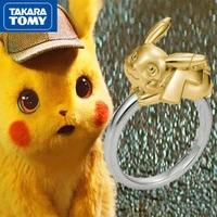 takara tomy 2022 new pikachu sterling silver does not fade three dimensional girls ring adjustable open ring accessories