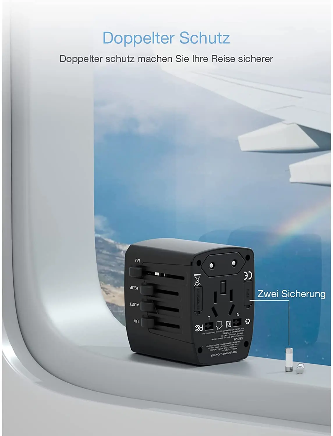 TESSAN адаптер для путешествий Международный Универсальный питания все в одном с 4