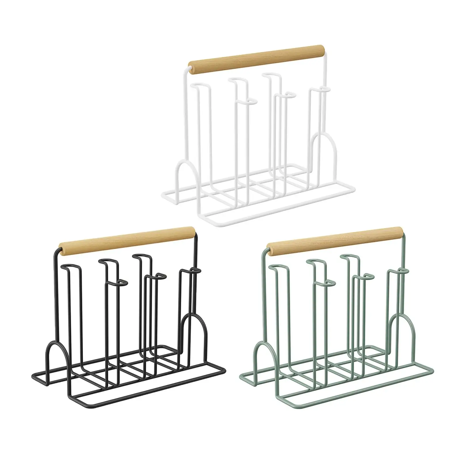 

Нескользящий держатель для кружки с ручкой и защитными крючками для 6 чашек или кружек