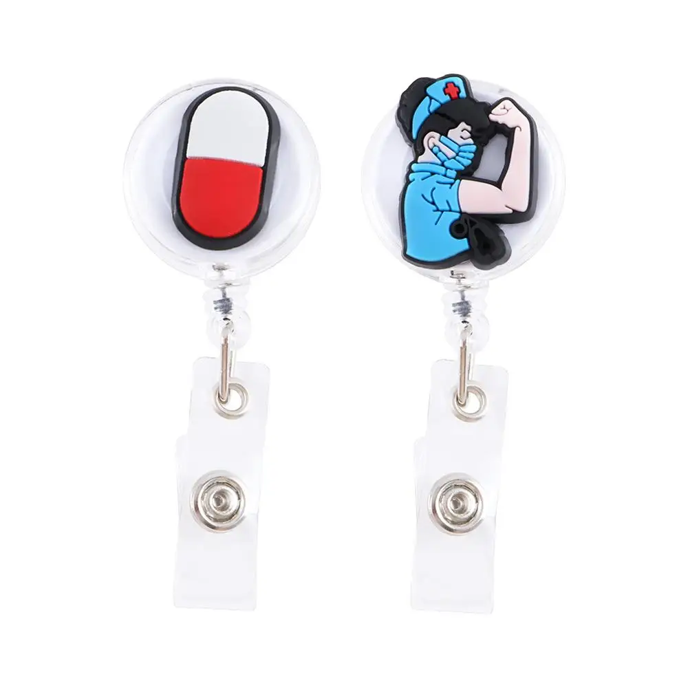 

Card Work Card Clips Nurse Doctor Nurse Badge Holder Retractable Badge Reel ID Card Clips Hospital Badge Holder