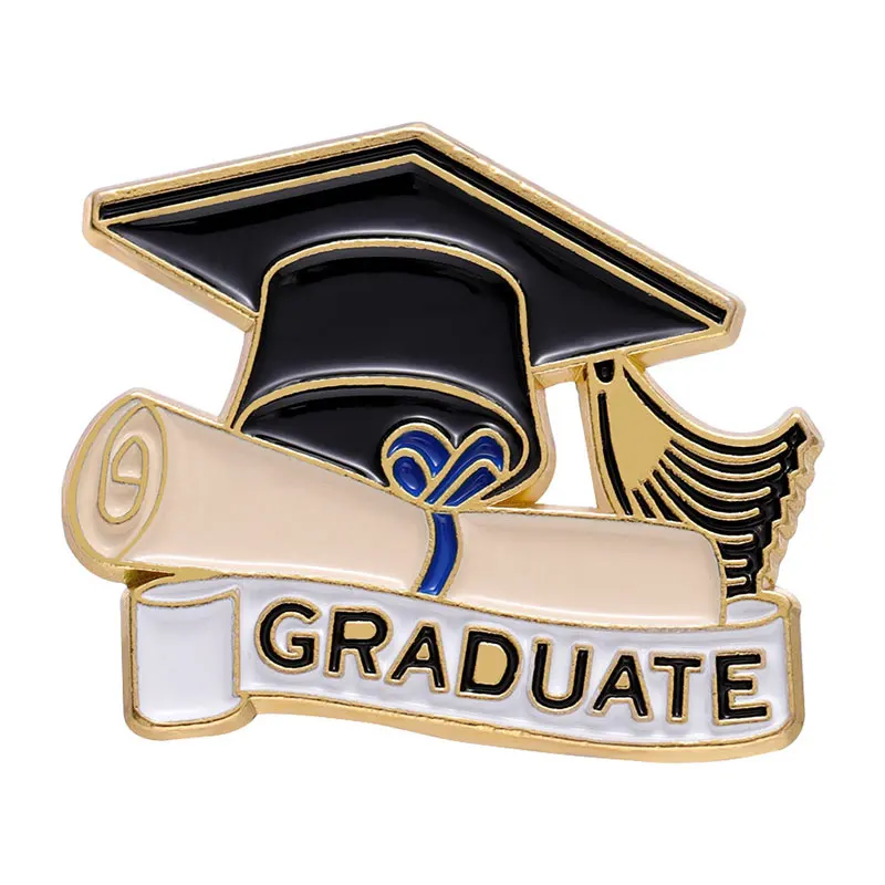 

Graduation Gift Series Metal Enamel Brooch Bachelor Cap Hat Lapel Button Badge Men Women Clothing Pin Accessories Jewelry
