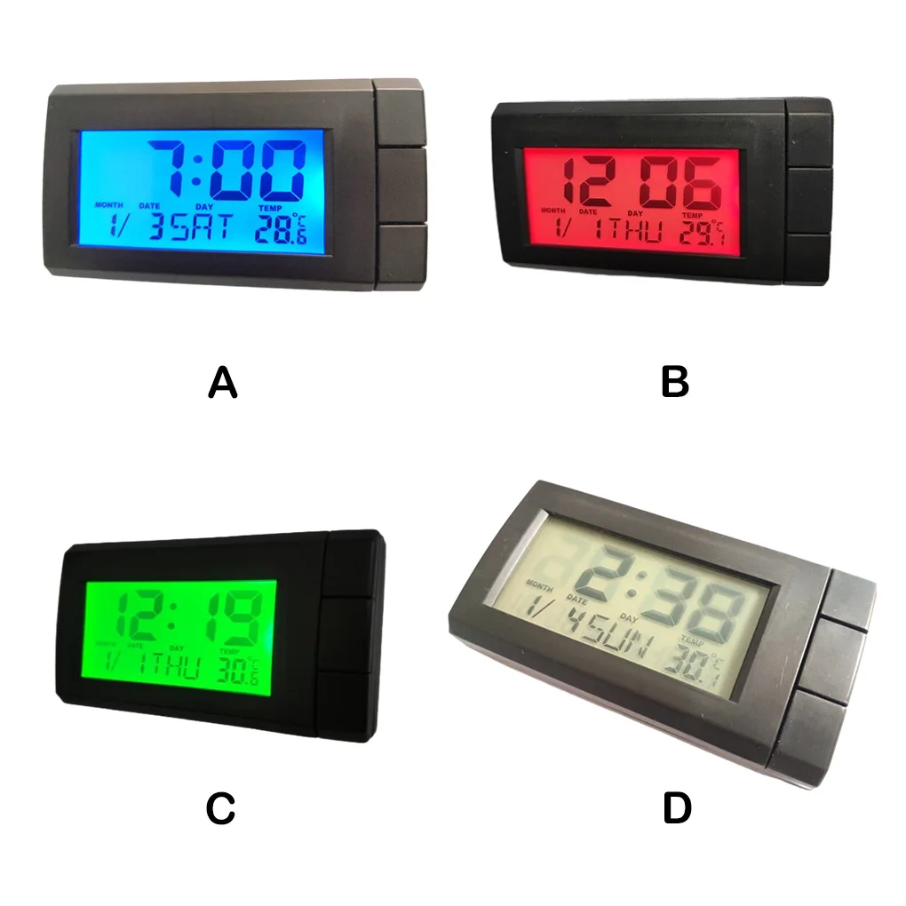 

Car Digital Clock Rectangular Clocks Thermometer No Backlight