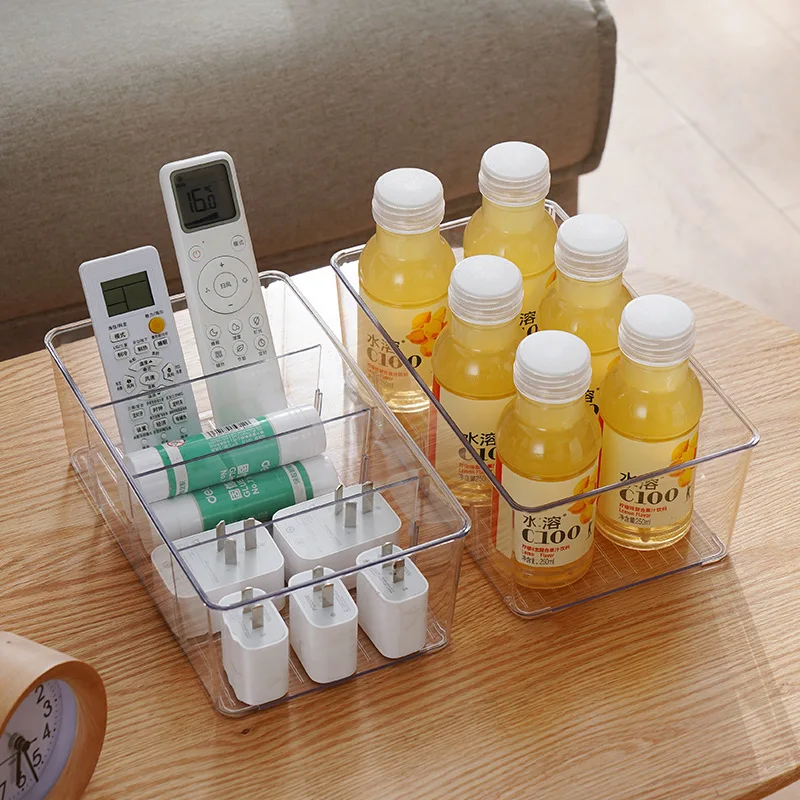 

Student Stationery Divided Cell Organizing Box Panties Storage Box with Lid Transparent Data Cable Charging Cable Storage Box