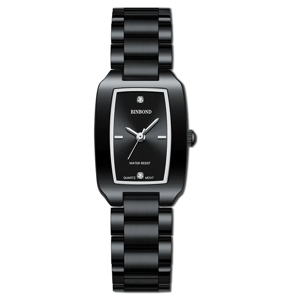 Montre Femme 2023 BINBOND Luxury Brand Womens Watches Fashion Rectangle Small Watch Woman Quartz Dress Ladies Bracelet Wrist Wat