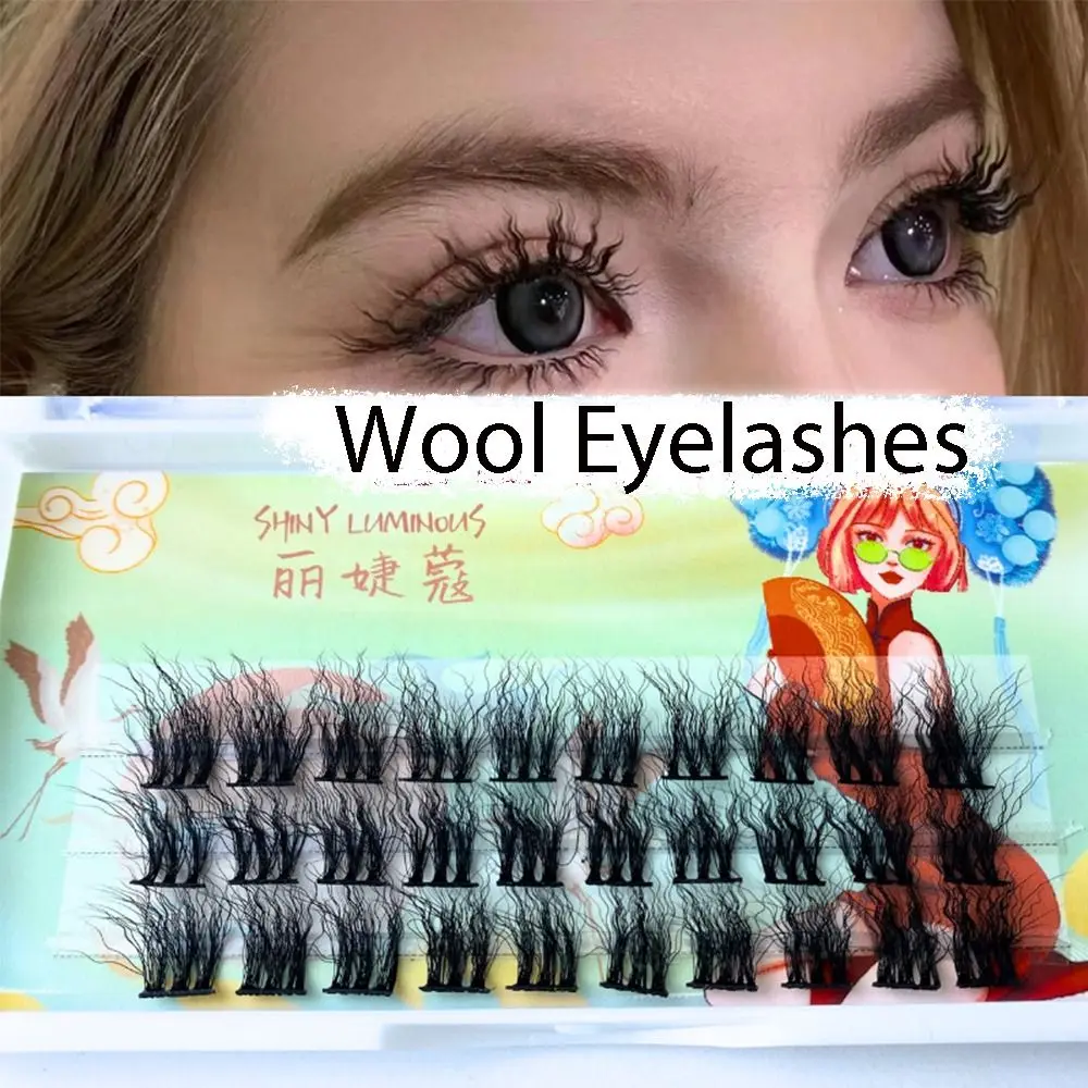 Очаровательные шерстяные ресницы пушистые 5D вьющиеся кудрявые Накладные ручной