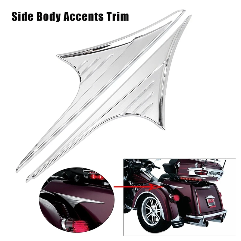 Chrome Rear Trunk Side Body Accent Trim Dress Up For Tri Glide 09Up Trike Replacement Parts Accessories