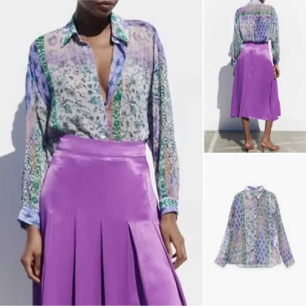 

Женская рубашка с отложным воротником, с длинными рукавами