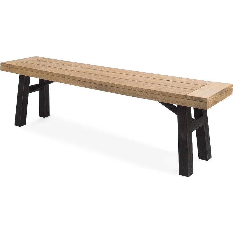 

Наружная деревянная обеденная скамейка с матовыми ножками из красного дерева