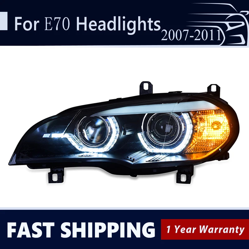 

Модель автомобиля, фара для X5 фар 2007-2013 E70, фара «ангельские глазки», лампа дневных ходовых огней, Hid Биксеноновые автомобильные аксессуары