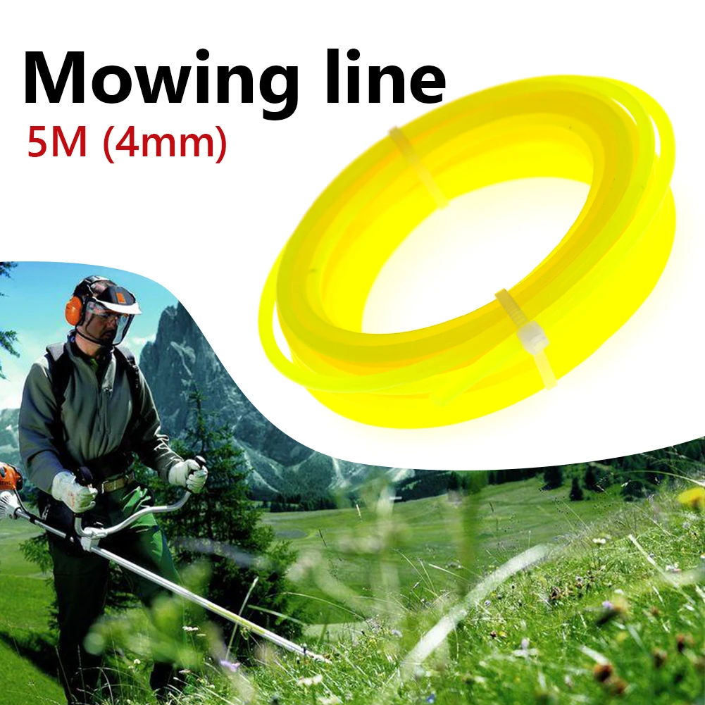 

Леска для триммера, канат для стриммера, для газонокосилки, нейлоновая веревка, 0,16 дюйма, диаметр x 16 футов в длину, желтая