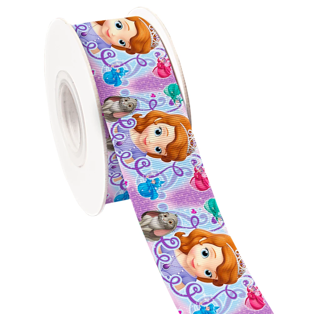 

Disney Little Girl Sofia Satin Grosgrain Ribbon for DIY Girl Headwear Hair Bows 10yards