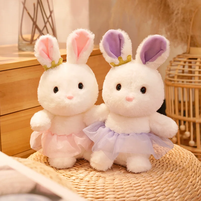 

30CM Nice Plush Toy Bunny Cute Girl Princess Cute White Tulle Rabbit Doll Little Rabbit Girls Kids Appease Toys For Kids Gift