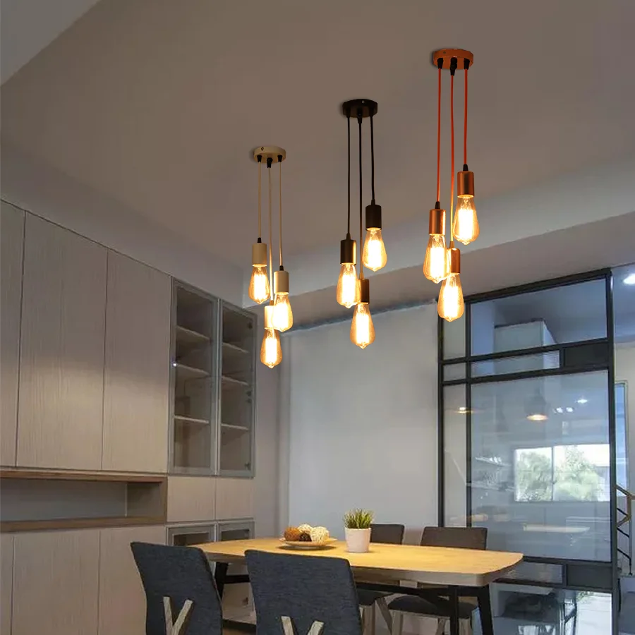 

LED E27 Pendant Lights Bedroom Living Room Hanging Light 90-220V Restaurant Cafe Decoration Hanglamp Kitchen Fixtures Lighting