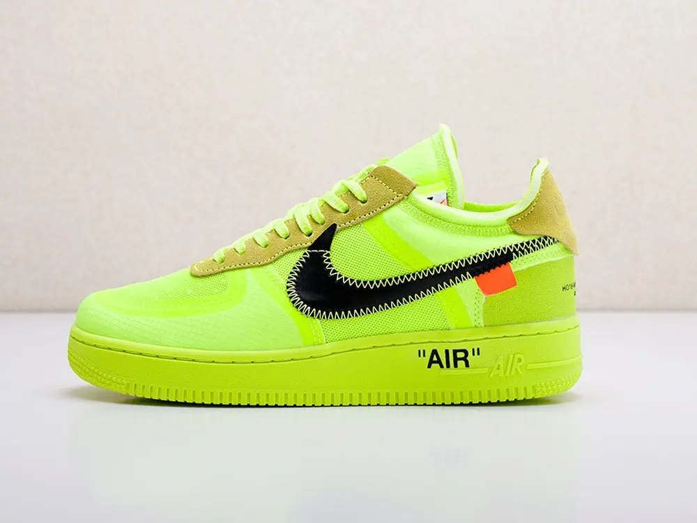 Кроссовки Nike x OFF-White Air Force 1 Low Зеленый Демисезон Мужской | Обувь