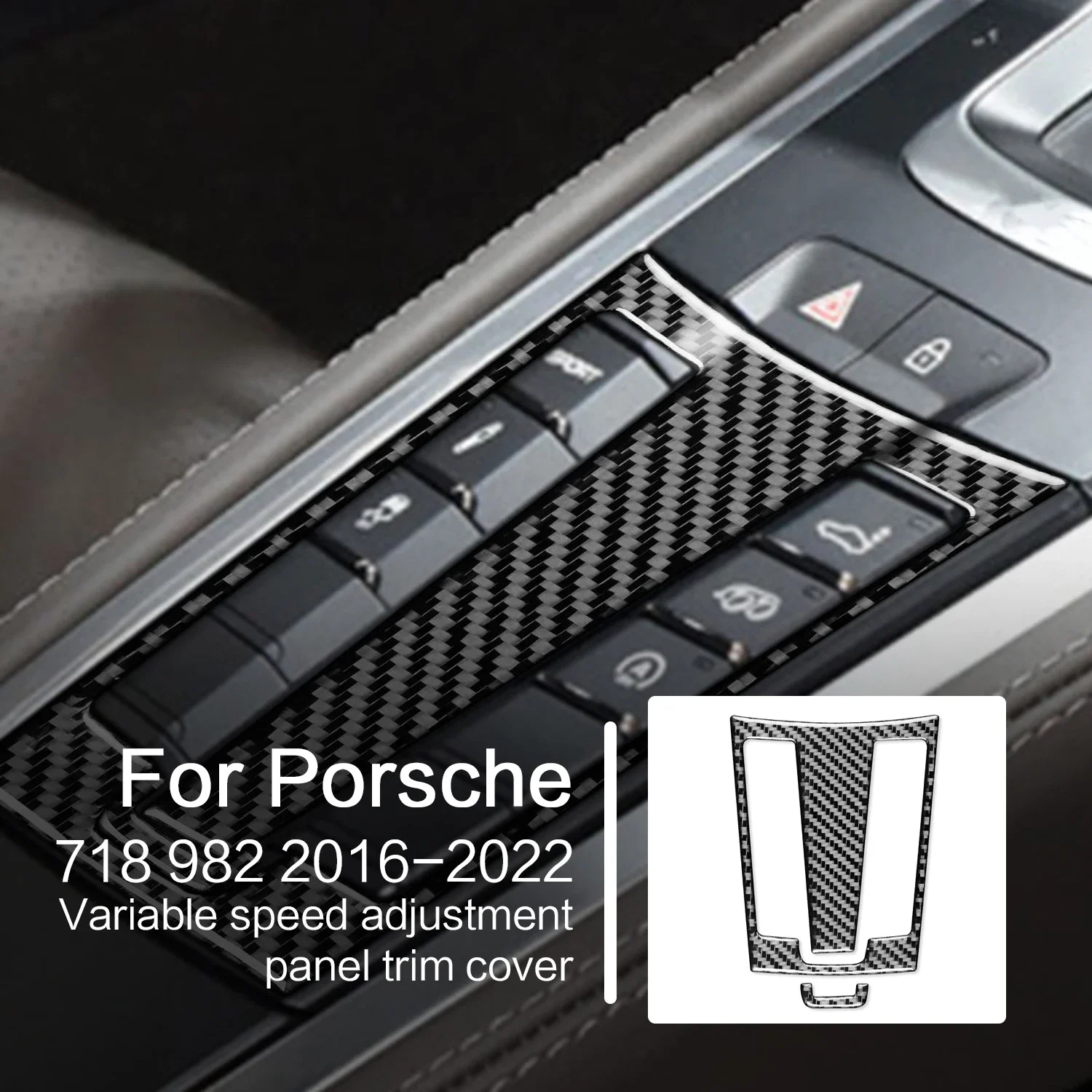 

For Porsche 718 982 16-22 Carbon Fiber Variable Speed Adjustment Panel Trim Cover Car Interiors Accessories Decoration Sticker