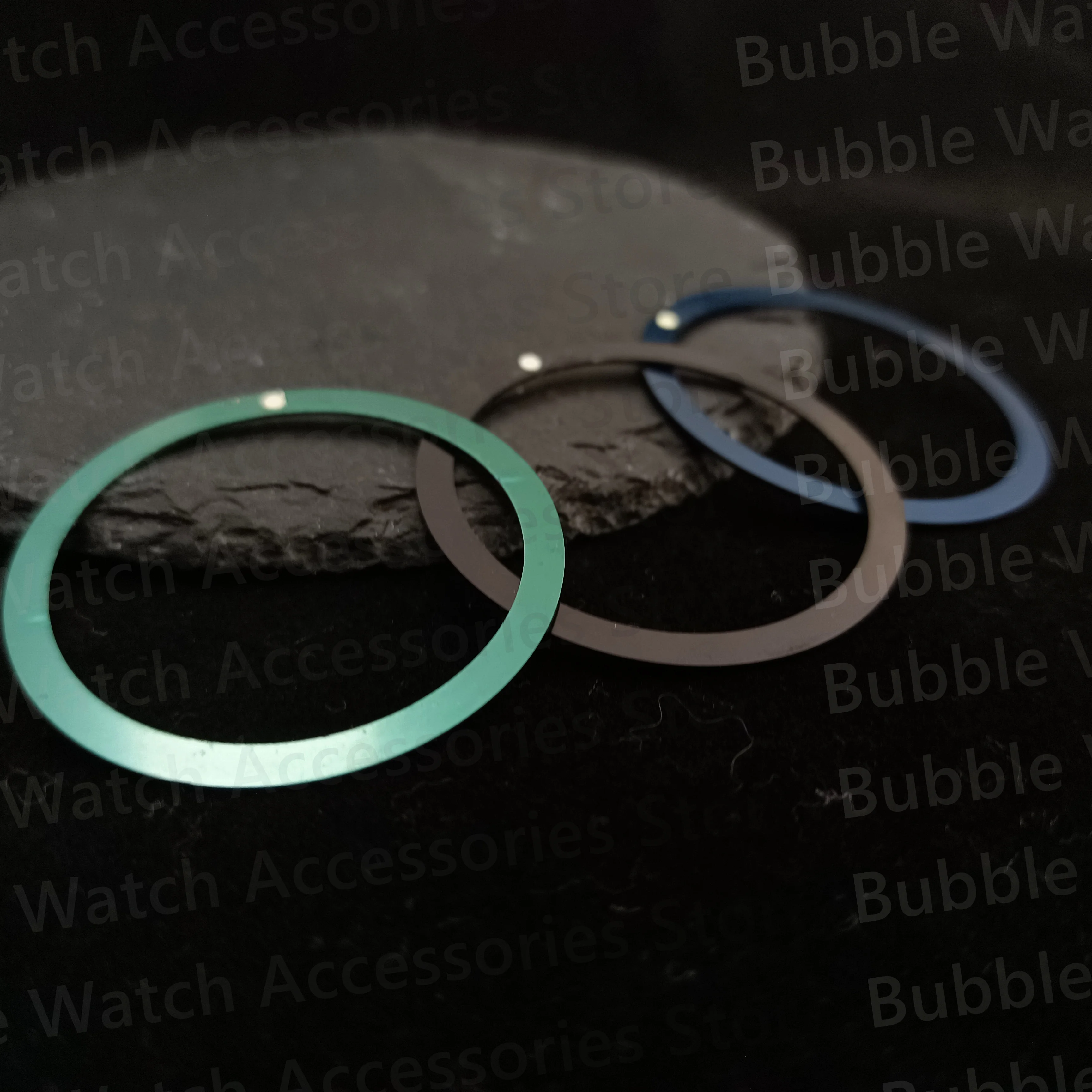 Modified Green Luminous 38mm Black Blue Green Flat Aluminum Bezel Insert Fit For SKX Turtle 6105 NH35 NH36 Movement Diving Watch