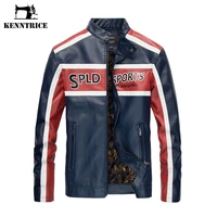 kenntrice men biker jacket winter stylish korean style trend fleece coat stand collar sport outerwear mens clothing wholesale