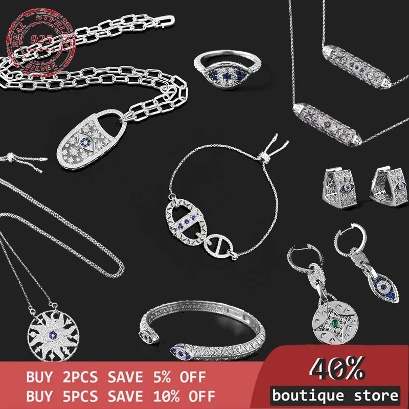 

Колье женское из серебра 925 пробы с дьявольским глазом