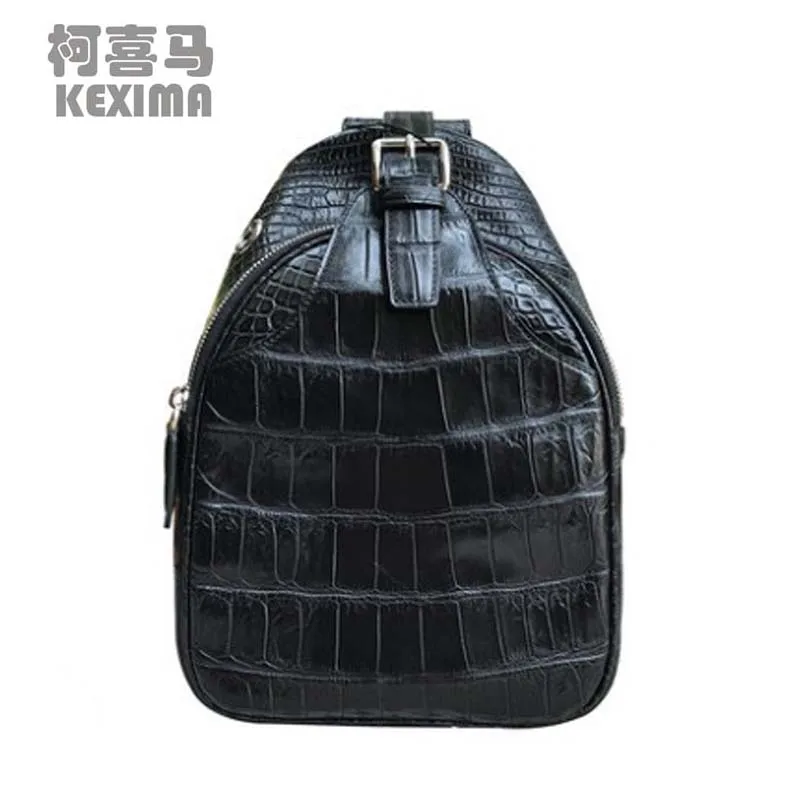 

KEXIMA yongliangpiju new Crocodile skin man chest bag simple Crocodile leather back satchel bag versatile single shoulder bag