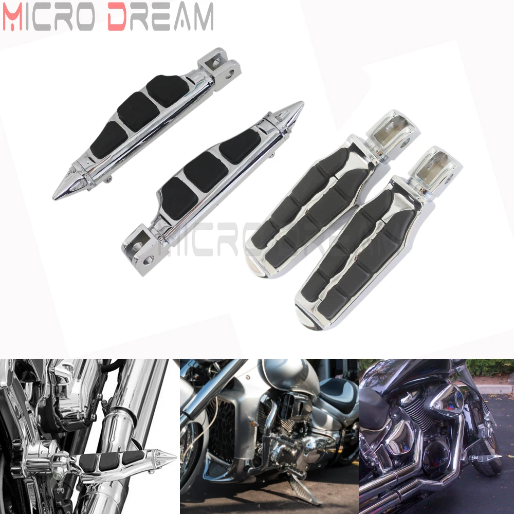 Clavija de pie de lápida delantera para motocicleta Suzuki, reposapiés cromados para modelos M50, M90, M109R, Honda Gold Wing GL1800 y F6B