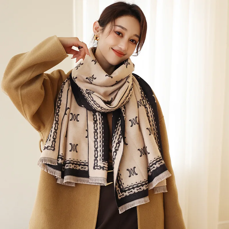

Cashmere Scarf Women Pashmina Bufanda Winter Thick Warm Blacket Poncho Shawl Lady Echarpe Stoles Wraps 2022 New