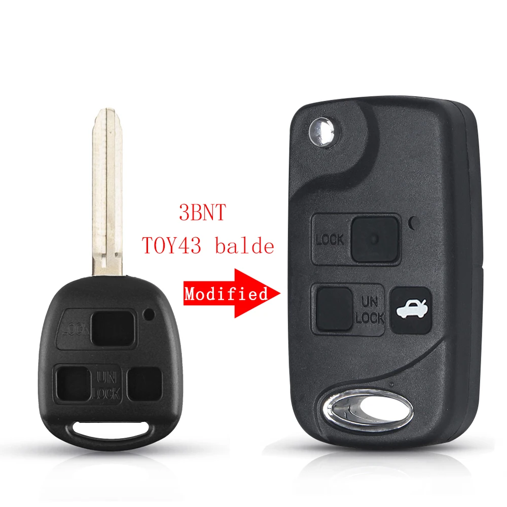 

KEYYOU 2/3 кнопки модифицированный складной чехол для дистанционного ключа автомобиля для Toyota Corolla Camry Yaris Land Cruiser Avensis 2002-2004