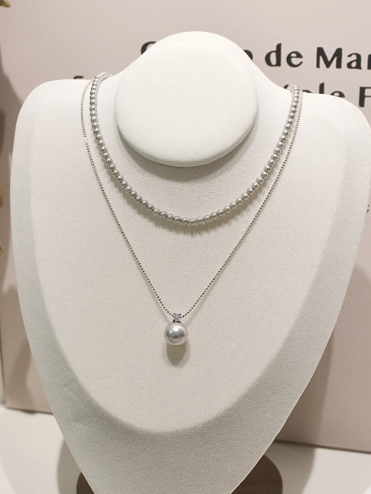 Diana Pearl Stud Earrings Really Many Hemp 0mm/2mm Imported Artificial Sea Beads Tahitian Platinum Gray | Gift Box