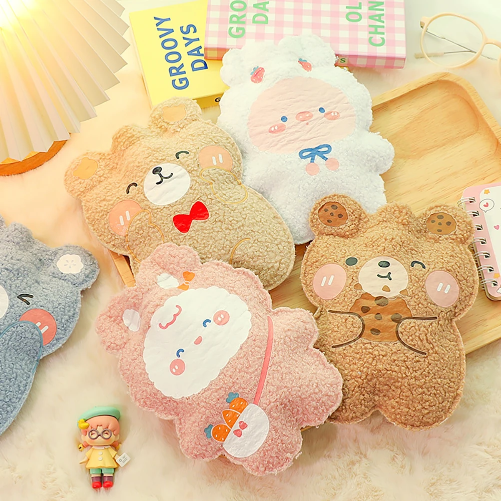 

Cartoon Plush Bear Hot Water Bottle Water Filling Teddy Velvet Small Portable Student Hand Warmer Cute Warm Water Bag