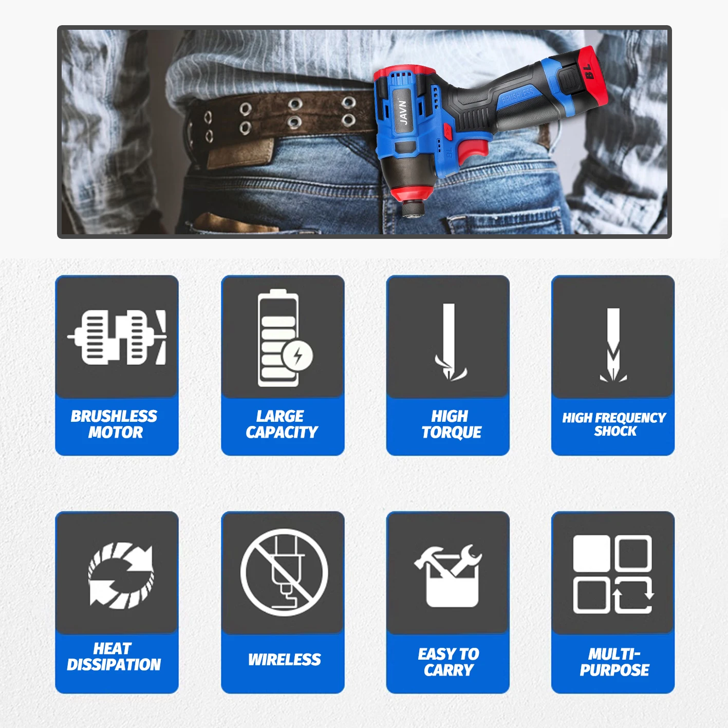 JAVN 16-в-1 Беспроводная Электрическая Отвертка 160 Нм Макс. Крутящий Момент