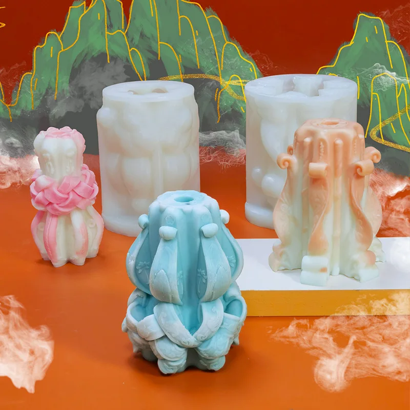 

Dunhuang Cylindrical Aromatherapy Candle Silicone Mold DIY Handmade Vine Candle Candle Making Kit