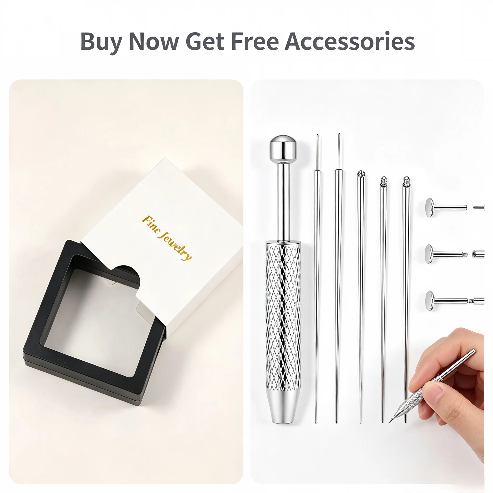 Фото Серьга-пирсинг CANNER 1PC из цельного золота 14K с двойным фианитом и плоской задней частью для хеликса, трагуса, хряща, из титана G23, для женщин, классическое украшение №2