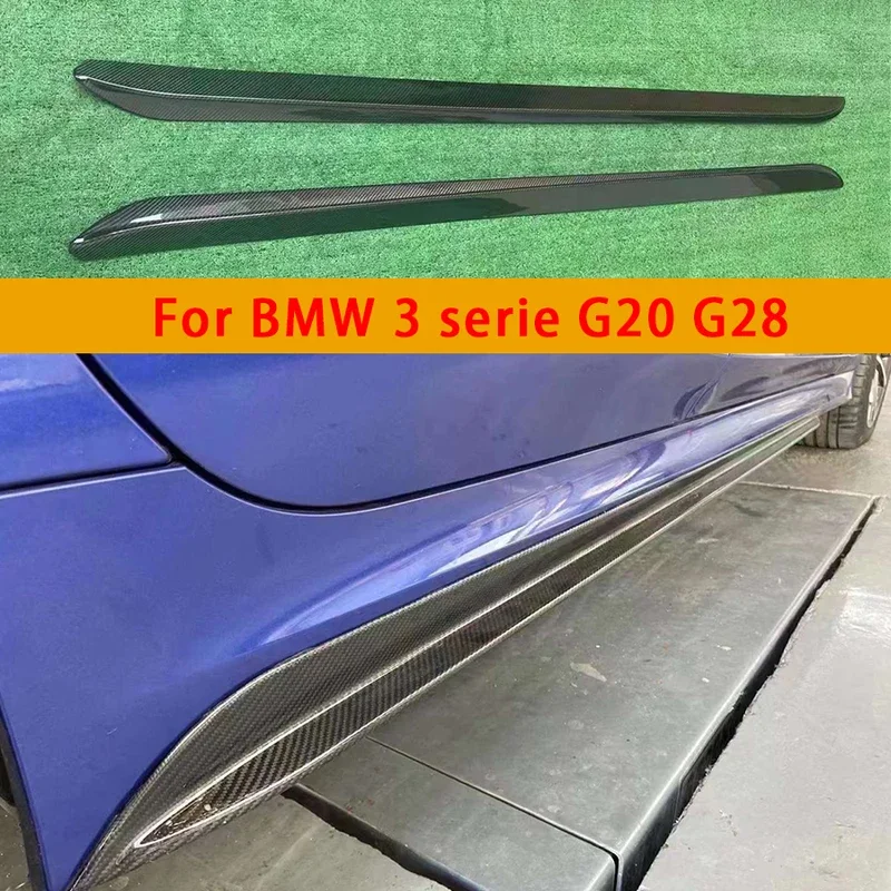 Для BMW 3 серии G20 G28 Боковые юбки из углеродного волокна Боковой бампер