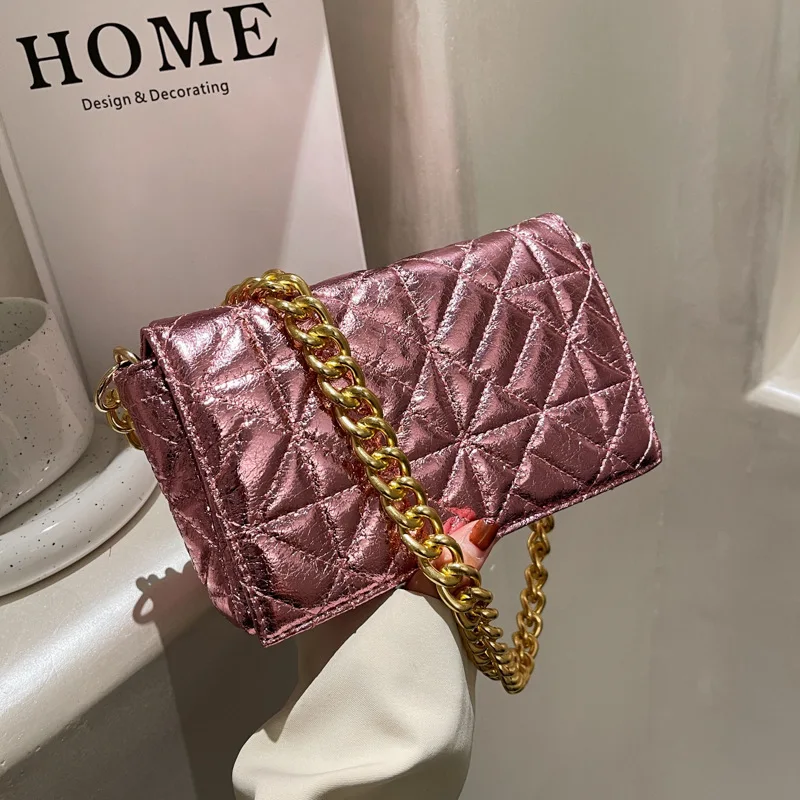 

Luxury Design 2022 Colorful Women's Handbag Rhombus Embroidery Thread Women's Shoulder Bags Chain Women’s Messenger Bags