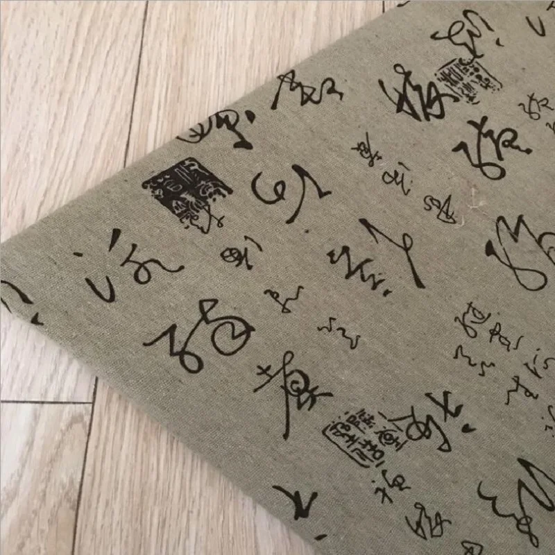 Ткань для рукоделия с китайскими иероглифами ткань ручной работы