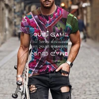 tide brand high end hot summer new oversized t shirt fashion popular o neck printing casual mens short sleeves