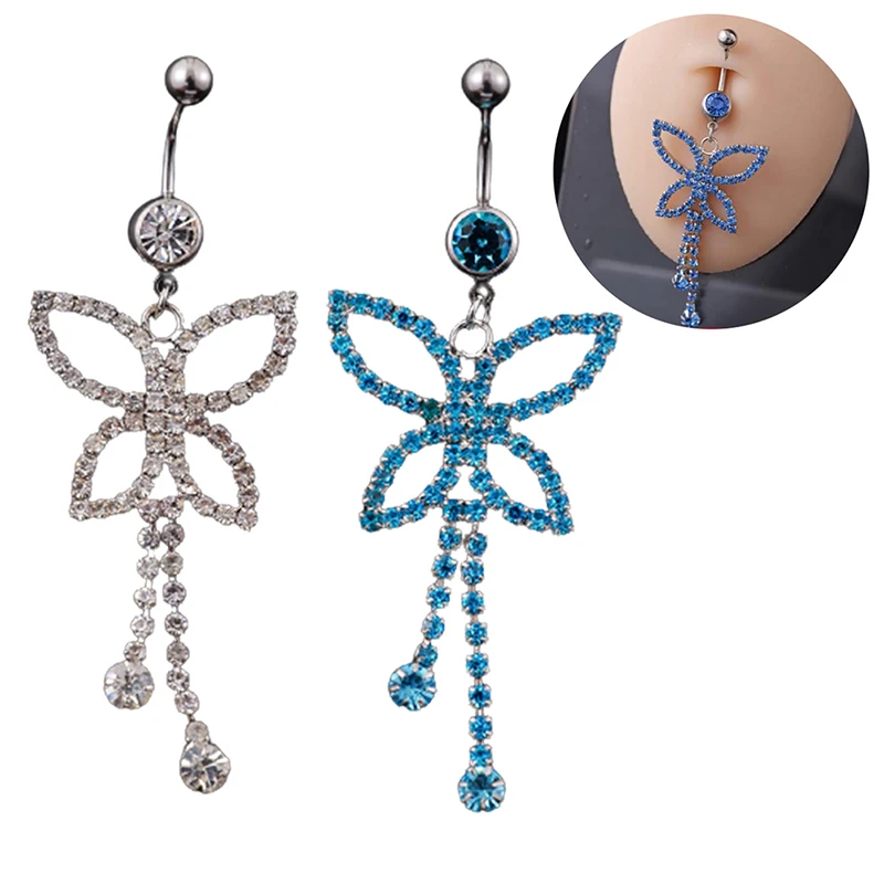 

Fashion Butterfly Zircon Belly Button Piercing Ring Ornament For Women Body