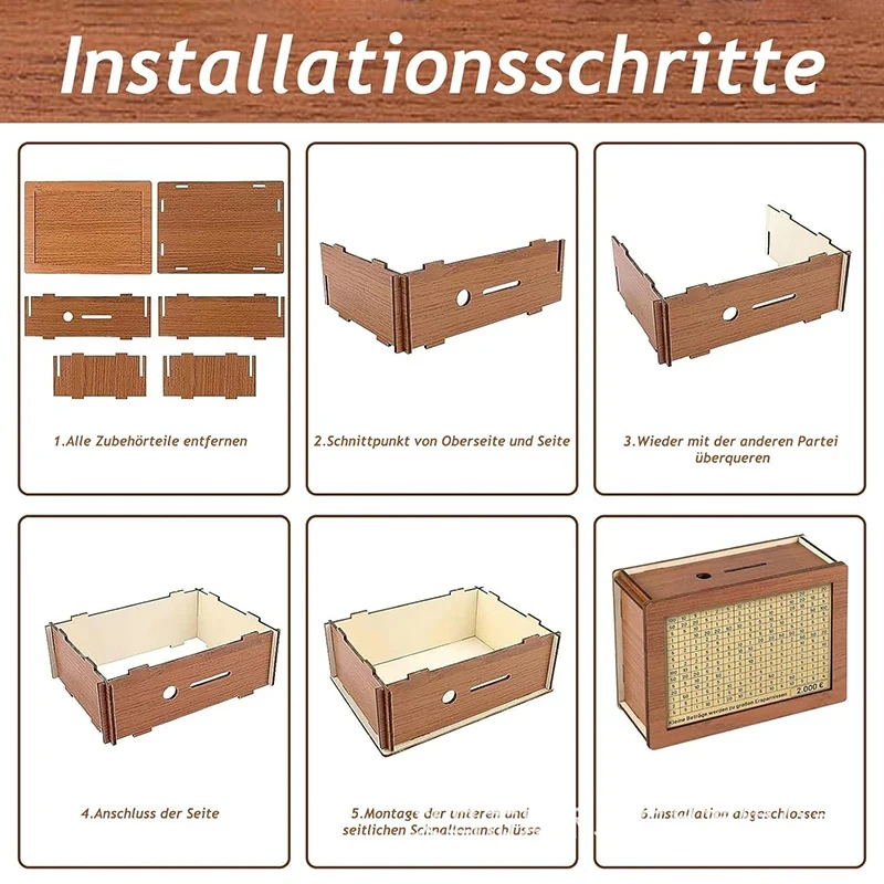 1000/2000/3000/5000/10000 копилка в евро долларах деревянная с отделениями для экономии и