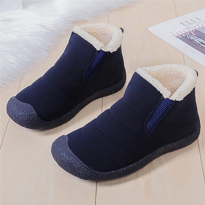 

Women's Boots 2023 Winter New Warm Plush Slip-On Ankle Boots Casual Outdoor Flat Non-Slip Bohemian Leather High Top Snow Boots 3