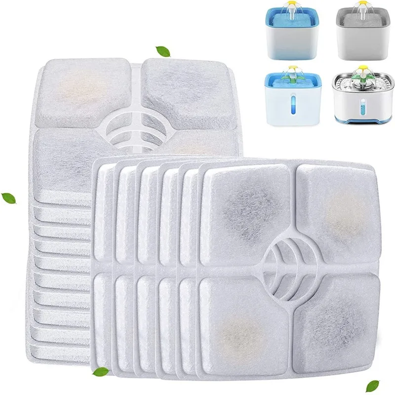 

12 Pieces Cat Water Fountain Filters,Triple Filtration System Pet Cat Fountain Filter Replacement for Square Cat Fountain