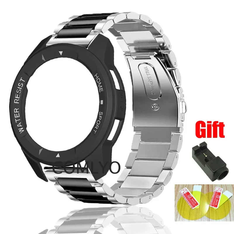 

NEW2023 For Mibro Watch X1 Strap Stainless Steel Metal Wristband Smart Watch Case Cover Bumper+Screen protector Film