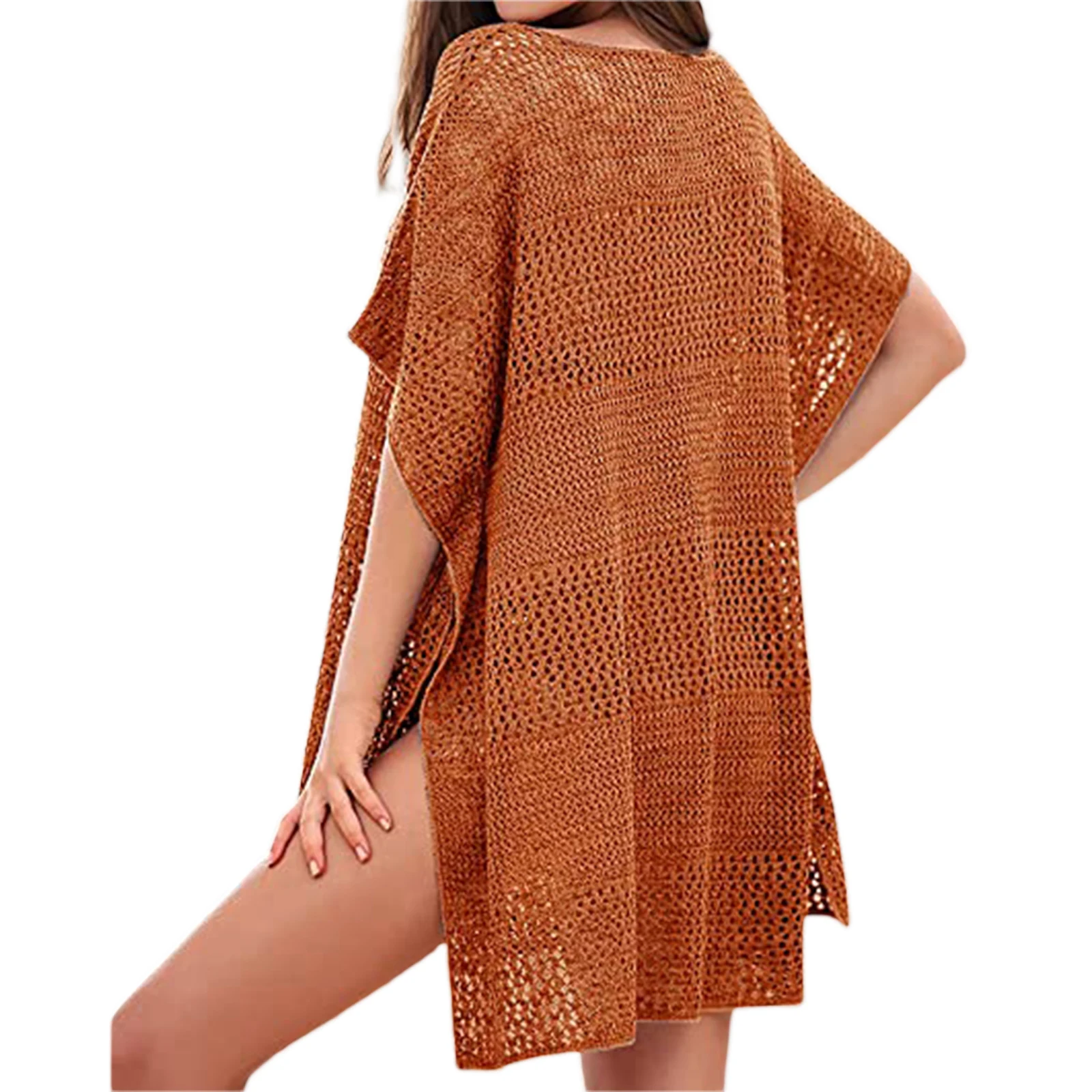 Новое поступление женское летнее бикини-накидка однотонное короткое свободное