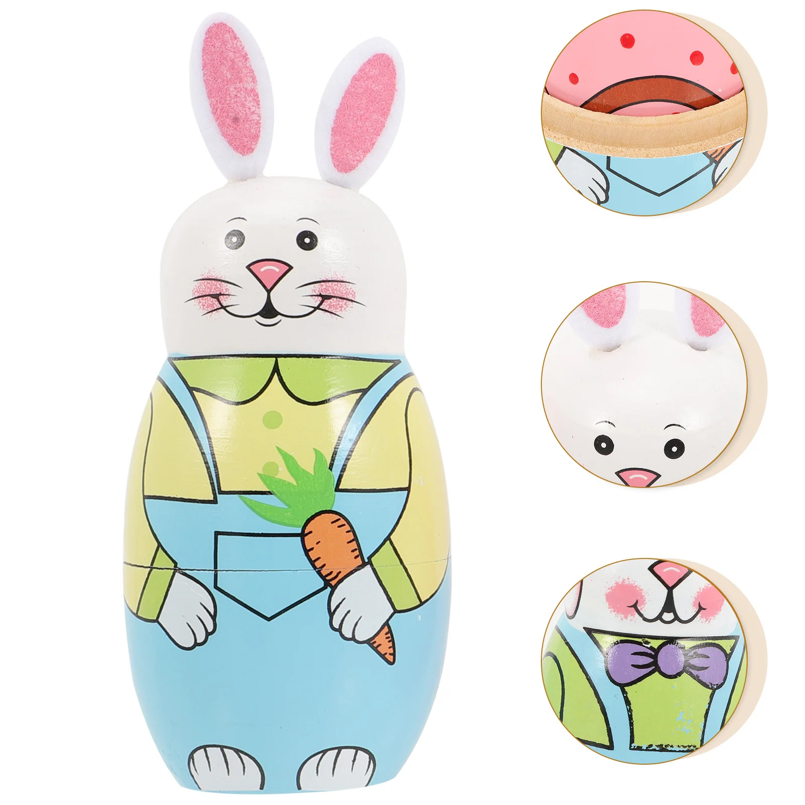 

Кролик-гнездо, пасхальный укладываемый кролик, подарки, Мультяшные деревянные 5-слойные куклы, детский Декор